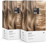 IGK Permanent Hair Dye Color Kit Set of Two | 8N Out in Malibu - Natural Blonde | 100% Gray Color Coverage + Strengthen + Shine | Ammonia Free