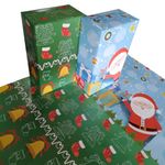 eVincE Christmas Gift Wrapping Paper Roll| New Year Party Office Gifting | Santa & Bell Decor Pattern Gifts Wraps |2 Designs | 70 X 50 Cms Large 10 Sheets for for Kids, Men, Women, Office Use