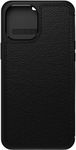 OtterBox Strada Case for iPhone 12 / iPhone 12 Pro, Shockproof, Drop Proof, Premium Leather Protective Folio with Two Card Holders, 3X Tested to Military Standard, Black