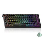 Akko TAC75 Rapid Trigger Wired Gaming Keyboard, Hall Effect Magnetic Switch, 75% US Layout, 8K Hz Polling Rate, PBT Keycaps (Shine Through Black, Glare Magnetic Switch)