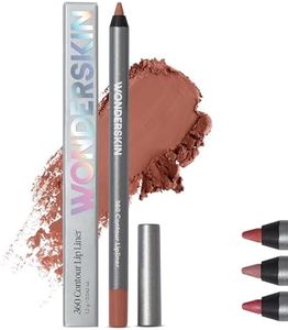 Wonderskin Lip Liner Pencil - 360 Contour Lipliner, Long Lasting, Sharpenable Lip Pencil, Waterproof and Transfer-Proof Brown Lip Liner (Saddle)