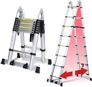 Joparri Teleskopleiter Klappleiter Aluminium, 5M Ausziehbare Leiter, Rutschfester Aluleiter Stehleiter Mehrzweckleiter Aluminiumleiter, Teleskop Ausziehleiter 150 kg Belastbarkeit