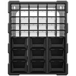 DURHAND Plastic 39 Drawer Plastic Parts Storage, Screw Organizer, Hardware and Craft Cabinet for Small Nuts Bolts Tool Black