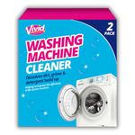 Pack of 2 x 1 Washing Machine Cleaners- 2 Sachets, Limescale Remover Washing MachinesFreshener Dissolves Hair, Eliminates Bad Odours Deep Clean Leaves Smelling Fresh (1 Box)