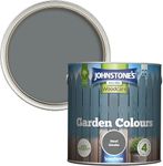 Johnstone’s - Garden Colours - Steel Smoke - Exterior Wood Paint - Fade Resistant - Suitable for Garden Furniture Outdoors - Fence Paint - Dry in 2 hours - 12m2 Coverage per Litre - 2.5L