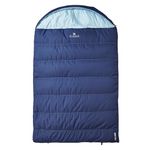 Hi-Gear Divine Double Sleeping Bag for Adults, Teens, Kids, Couples, 2 People, 2-3 Season, Spacious, Warm, Indoor & Outdoor Use, Camping, Hiking, Backpacking, Travelling, Compression Bag, Blue