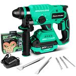 Monkey King Bar-SDS Plus Coreless Brushless Rotary Hammer Drill 20V 2.2J Power- Li-ion Battery Faster Charge & 4 Modes and Variable-Speed with 1/2 Inch Chuck