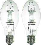 Sunlite MH400/U/MOG 400 Watt Metal Halide Bulb, Mogul Base, ED37 Clear HID Lamp (400 Watts 2 Pack)