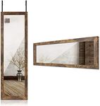 Sunix Wall Mirror, Rustic Full Length Mirror Wall Mount Mirror Door Mirror 48" x 14" Dressing Mirror with Rustic Wood Frame