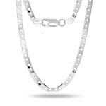 LeCalla 925 Sterling Silver BIS Hallmarked 3 MM Italian Diamond-Cut Mariner Link Chain Necklace for Women and Teen 16 Inches