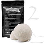 Lulu Essentials Organic Konjac Sponge 2 pack | Gentle Skincare | Exfoliating Cleansing Face Sponge