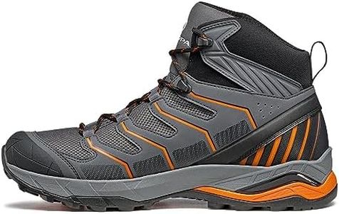 SCARPA Men's Maverick Mid GTX Waterproof Gore-Tex Lightweight Boots for Backpacking and Hiking, Iron Grey-orange, 10.5