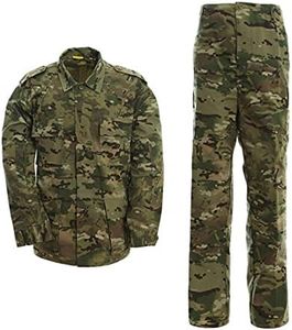 LANBAOSI Men's Tactical Hunting Uniform Combat Suit Shirt Jacket Coat and Pants Set