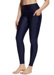 BALEAF Women's High Waisted Swim Pants Tight Fit Swimming Leggings Sun Protection Swimsuits Modest Bathing Suits UPF50+ with Pockets Navy L