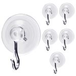 Holiday Joy® - WORLD'S STRONGEST All Purpose 1-3/4-Inch Suction Cups with Hooks - Made in USA (Medium - 6 Pack)