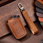 Car Key Cover, Leather Smart Car Key Cover Case Fob Holder For Toyota 4 Runner For Tacoma PHV (Brown)