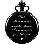 ManChDa Dad Gift from Daughter to Father Engraved Pocket Watch - No Matter How Much Time Passes, I Will Always Be Your Little Girl, As Father of The Bride, Father's Day Gift Father in Law, Stepdad