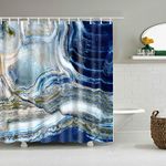 Mantto Marble Shower Curtains No Liner, Waterproof Polyester Fabric Shower Curtain Fabric Set with Plastic Hooks for Bathroom Decorations Accessories, Modern Concise Design 72" x 72" (E1201)