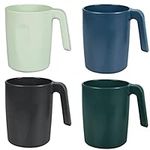 shopwithgreen Unbreakable Anti-Scald Coffee Mugs, 4 Pack 15 oz Lightweight Portable Plastic Drinking Cups Set, Microwave and Dishwasher Safe, BPA-Free