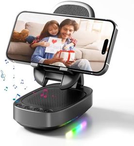 Gifts for Men,Cell Phone Stand with Wireless Bluetooth Speaker for Men with LED Atmosphere Light HD Surround Sound Speaker for Home,Office,Birthday,Anniversary,Compatible with iPhone/iPad Tablet