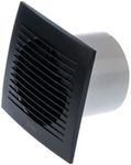 EUROPLAST Diameter 100mm Bathroom Extractor Fan with Timer and Humidistat - 4 inch Extractor Fan - Anthracite Extractor fan - Axial Ventilation fan - Wall Mounted Fan - Square Fan