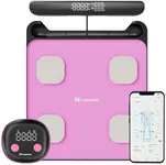 Fitdays Smart Body Fat Scale | Advanced 8-Electrode Technology for BMI/20+ Body Metrics | Full-Color LED & High Precision | Bathroom Weight Scale for Fitness/Weight Loss | FG2202WB Pink