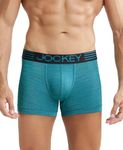 Jockey MM05 Men's Microfiber Mesh Elastane Stretch Sport Trunk with Stay Dry Technology_Ocean Depth_XL