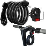 E Scooter Lock,Bike Lock Combination Lock Cable Compatible for Xiaomi M365/Max/GXL/Ninebot/Segway Scooter/Moto/Bicycle Lock 4ft Long/0.472In Scooter Anti-Theft Ideal Lock 4-Digit/12 Steel Cables Lock