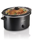 Hamilton Beach Portable 5-Quart Slow Cooker With Lid Latch Strap for Easy Transport, Dishwasher-Safe Crock, Black (33256)