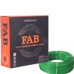 FAB 0.75 MM 90 MTR FR PVC Insulated CCA Copper Wire, Single Core Multi Strand House Cable for Gauge (10 No.) (Green)