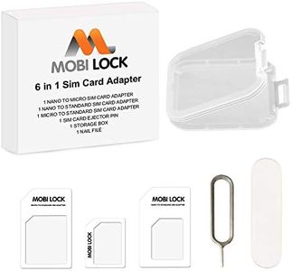 6 in 1 Sim Card Adapter Kit (Micro, Nano and Standard Sim) Compatible with All iPhones (15, 14, 13, X, Pro and All iPhone Series), Samsung, HTC, and All Other Android Smartphone Devices - by Mobi Lock