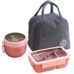 HASA zone Lunch Box Adults for Work, Bento Boxes Set with Bag, Utensils, Oats Container Durable Leakproof Lunch Box with Fork & Spoon, Food Storage Box for Men Women Student School Office