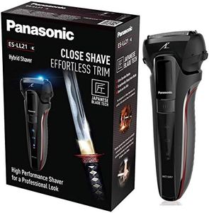 Panasonic ES-LL21-K503SH Rasoio Elettrico per Barba Wet&Dry, Rasatura Potente e Delicata, Ricaricabile, senza Fili, 3 Lame, Display LED, Japanese Blade Tech
