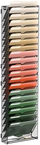 SUPEASY 21-Tier Wall File Organizer Mesh Office Mail Holder, Hanging Wall Organizer Magazine Rack for Office Assembly Needed, Black