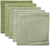 DII Everyday Kitchen Collection Assorted Dishcloth Set, 12x12, Antique Green, 5 Count