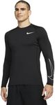 Nike Pro Dri-FIT Men's Tight Fit Long-Sleeve Training Top, Black, Large