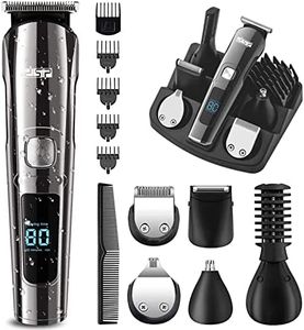 DSP Facial Hair Trimmer for Men Electric Clippers and Grooming Sets for Pubic Hair Beard Nose Trimmer Kits USB Rechargeable IPX7 Waterproof