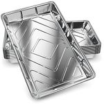 Delahunt Catering Supplies 10 Pack - Disposable Aluminium Foil Baking Trays, Tray Bakes, Containers for Baking, Roasting, Freezing, Storage, Cooking, BBQs, Brownies 32cm x 20cm x 3.3cm