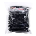 Yum Dinger Classic Worm All-Purpose Soft Plastic Bass Fishing Lure 100 Pack, Black Blue Flake, 5 Inch