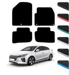 GCM - Car Floor Mats for Hyundai Ioniq ELECTRIC 2020 To Present Full Coverage Floor Protection - Anti Slip & Fit Car Mat with Clips Easy to Clean Car Carpet for All-Weather- Black Edging, Carpet