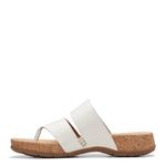 Clarks Collection Women's Reileigh Park Flip-Flop, Off White Leather, 8 Medium US