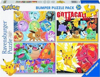 Ravensburger -Puzzles Pokémon, Rompecabezas para Niños de 5+ Años, Juego Educativo y Estimulante, 4 Rompecabezas de 100 Piezas