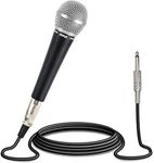 Pyle - Microphone, Handheld Mic, Dynamic Moving Coil Cardioid, microphone for singing, Unidirectional Includes 4.5m XLR Audio Cable to 6.35 mm Audio Connection Compatible for Speaker-Karaoke-Amp-Mixer