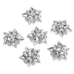 uxcell Handmade Star Beaded Patches, 6Pcs Glass Crystal Rhinestone Appliques Star Patches Appliques for Clothing DIY Sewing Accessories, White