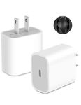 USB C Charger, Swadaws 2-Pack 20W USB‑C Power Adapter PD Wall Plug Fast Charging Block Type C Charger for iPhone 16 15 14 13 12 11 Pro Max SE 8 7 XR/XS/X, AirPods, iPad, Samsung Galaxy S24 S23 A55