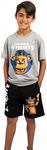 Five Nights at Freddy's Freddy Fazbear Boy's Short Sleeve Shirt & Lounge Shorts Combo Set-Small Multicolored