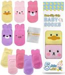 Simply Kids Baby Socks 0-3 Months 0-6 3-6 6-12 Boy Girl Newborn Socks Grip (5 Pairs)