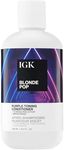 IGK BLONDE POP Purple Toning Conditioner | Hydrates, Brightens + Neutralizes Brass for Blonde & Highlighted Hair | Vegan + Cruelty Free | 8oz