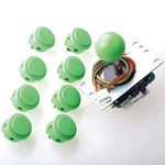 Sanwa JLF-TP-8YT Joystick + Sanwa 8 pcs OBSF-30 Push Button Bundle Kit Color : Green - for Arcade Game 4 & 8 Way Adjustable, Compatible with Catz Mad SF4 Tournament Joystick S@NWA