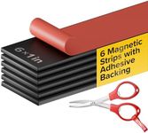 X-bet MAGNET Magnetic Strips with Adhesive Backing - Magnetic Tape for Crafts - Tool and Knife Magnet Strips for Kitchen, Garage and Garden - Adhesive Magnetic Tool Holder Strip for Wall(6 Pieces)